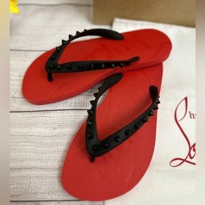 Authentic Christian Louboutin Loubi Flip Donna Flat size 37